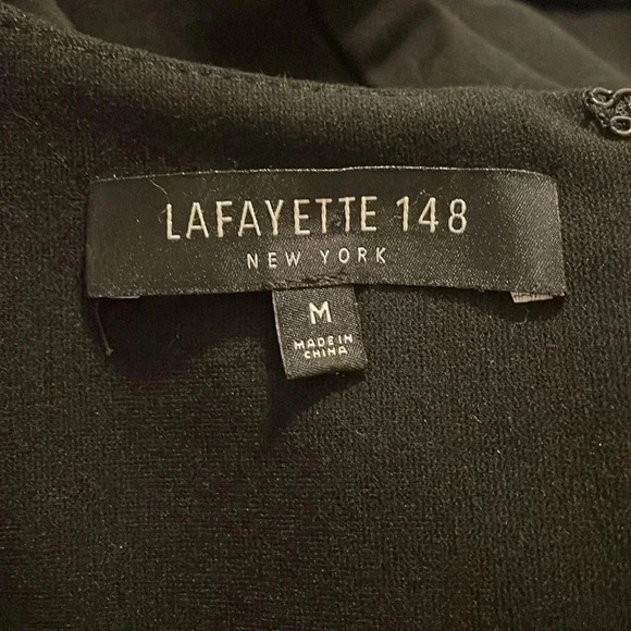 Lafayette 148 New York Asymmetrical Waist Detail Sheath Midi Dress Women Size M - Picture 7 of 8